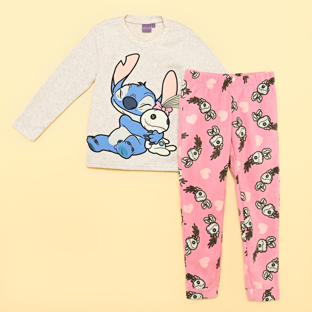 LILO & STITCH - Pijama para Niña 2 piezas Cintura elásticada Manga larga Lilo & Stitch