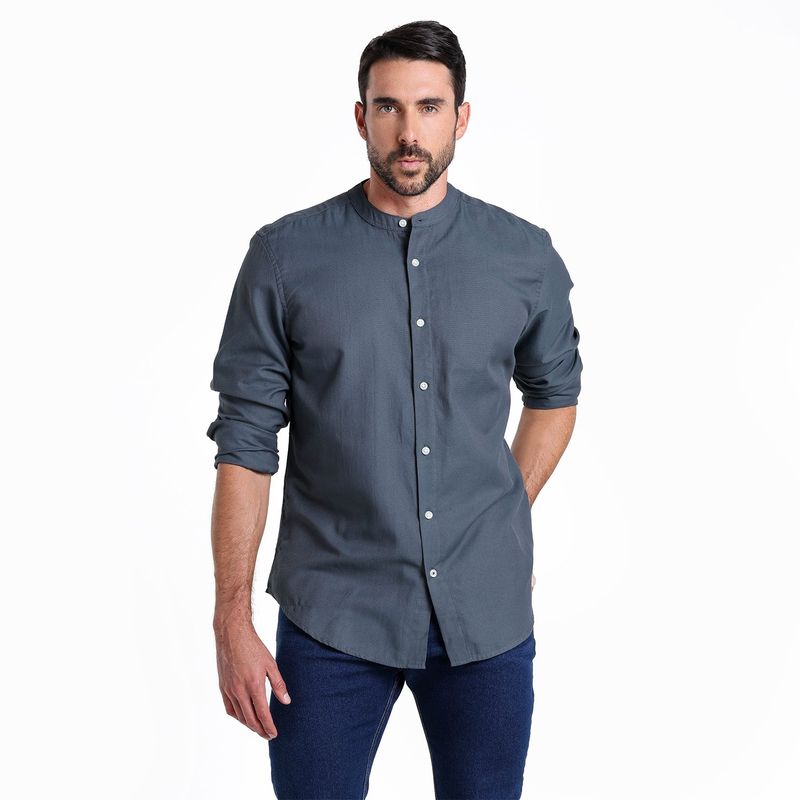 NEWPORT - Camisa Hombre Manga larga Slim de Algodón Newport