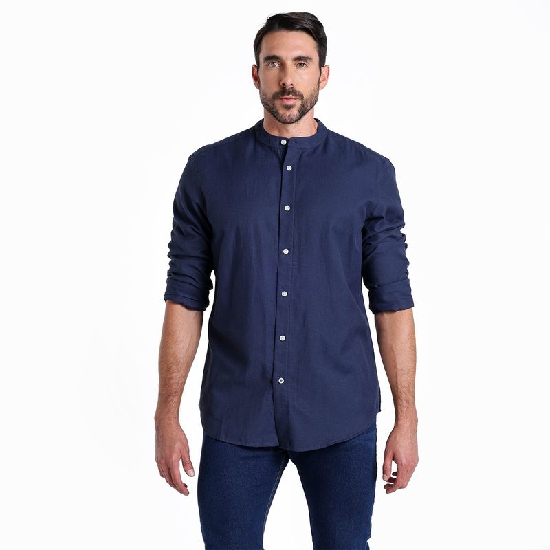 NEWPORT - Camisa Hombre Manga larga Slim de Algodón Newport