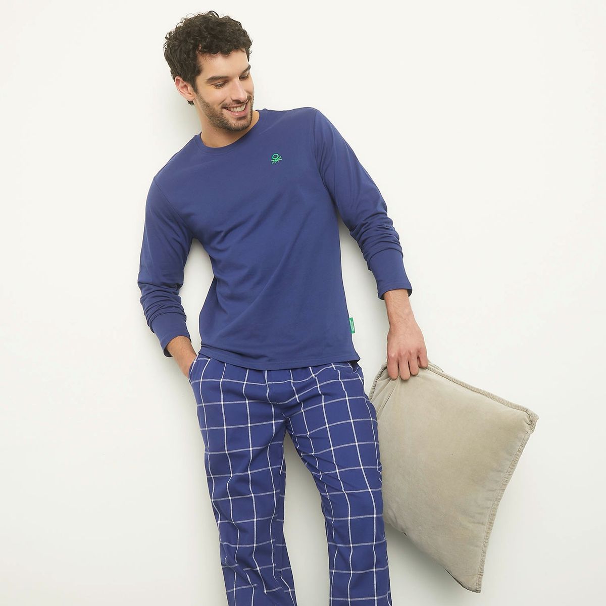 BENETTON - Pijama Hombre Manga larga de Algodón Benetton