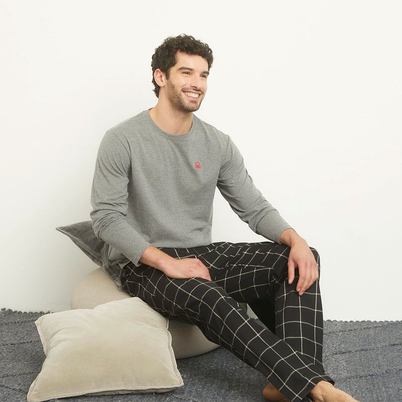 BENETTON - Pijama Hombre Manga larga de Algodón Benetton