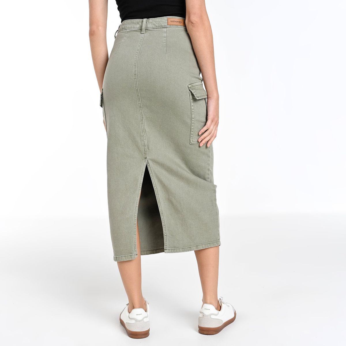 UNIVERSITY CLUB - Falda Midi Mujer de Algodón University Club