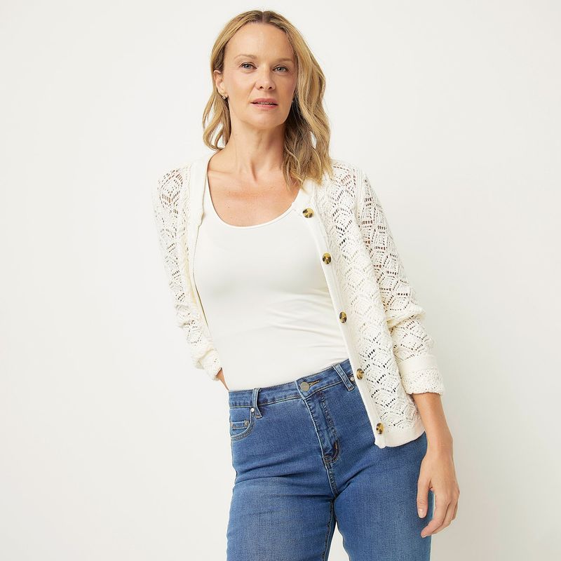 NEWPORT - Cardigan Mujer Tejido de Algodón Newport
