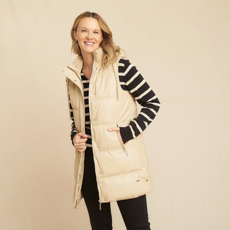 SOUTHLAND - Chaleco Mujer Acolchado de Efecto cuero Southland