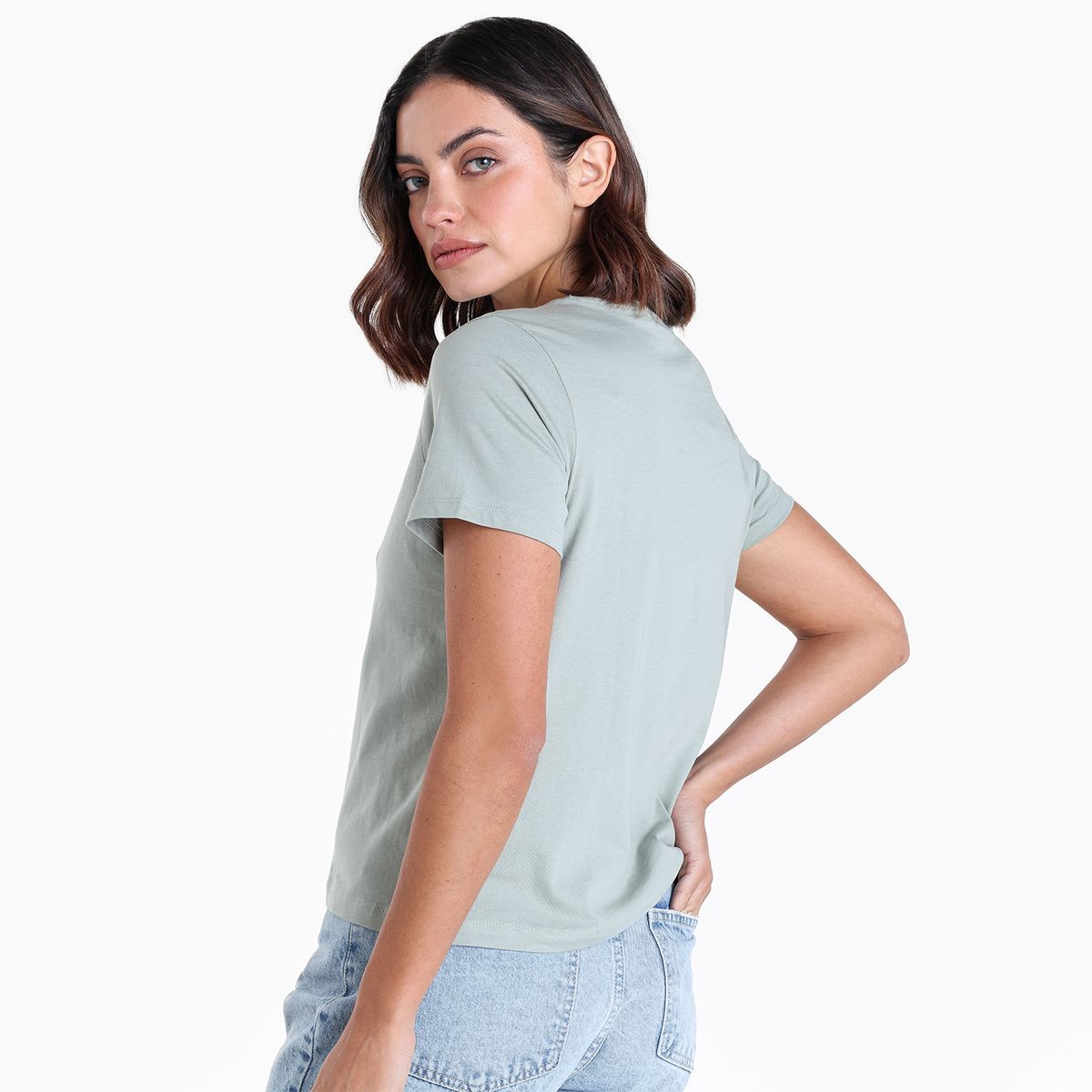 BASEMENT - Camiseta Mujer Manga corta de Algodón Basement