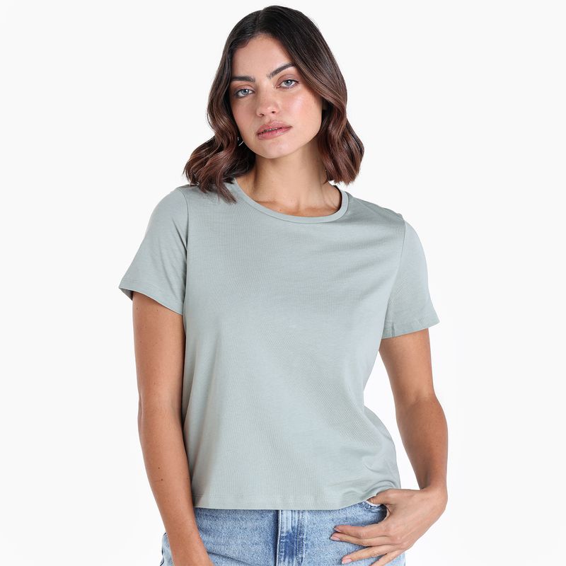 BASEMENT - Camiseta Mujer Manga corta de Algodón Basement