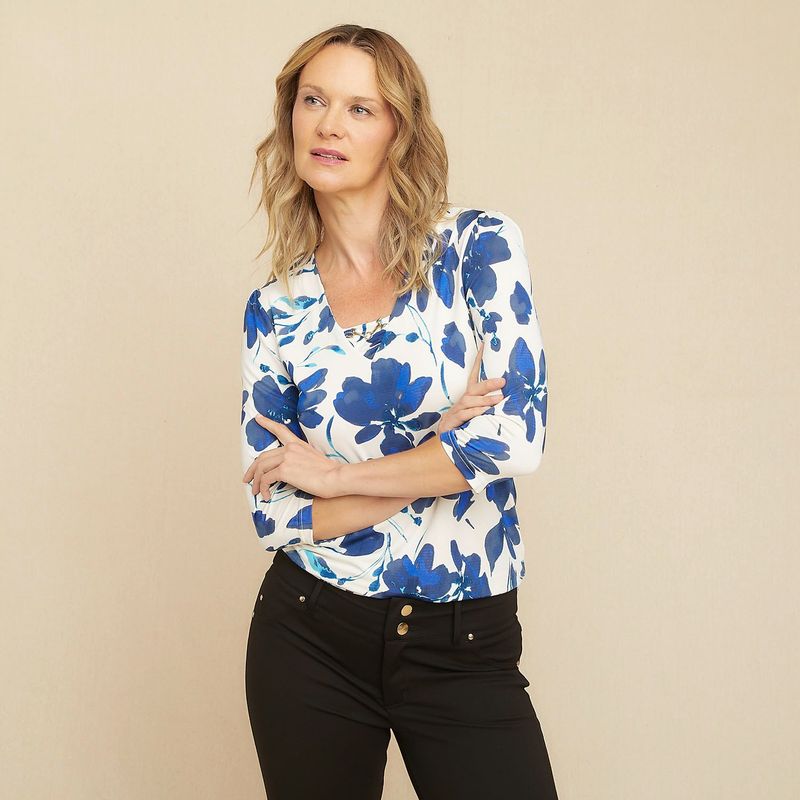 SOUTHLAND - Blusa Mujer con Estampado Manga 3/4 Southland