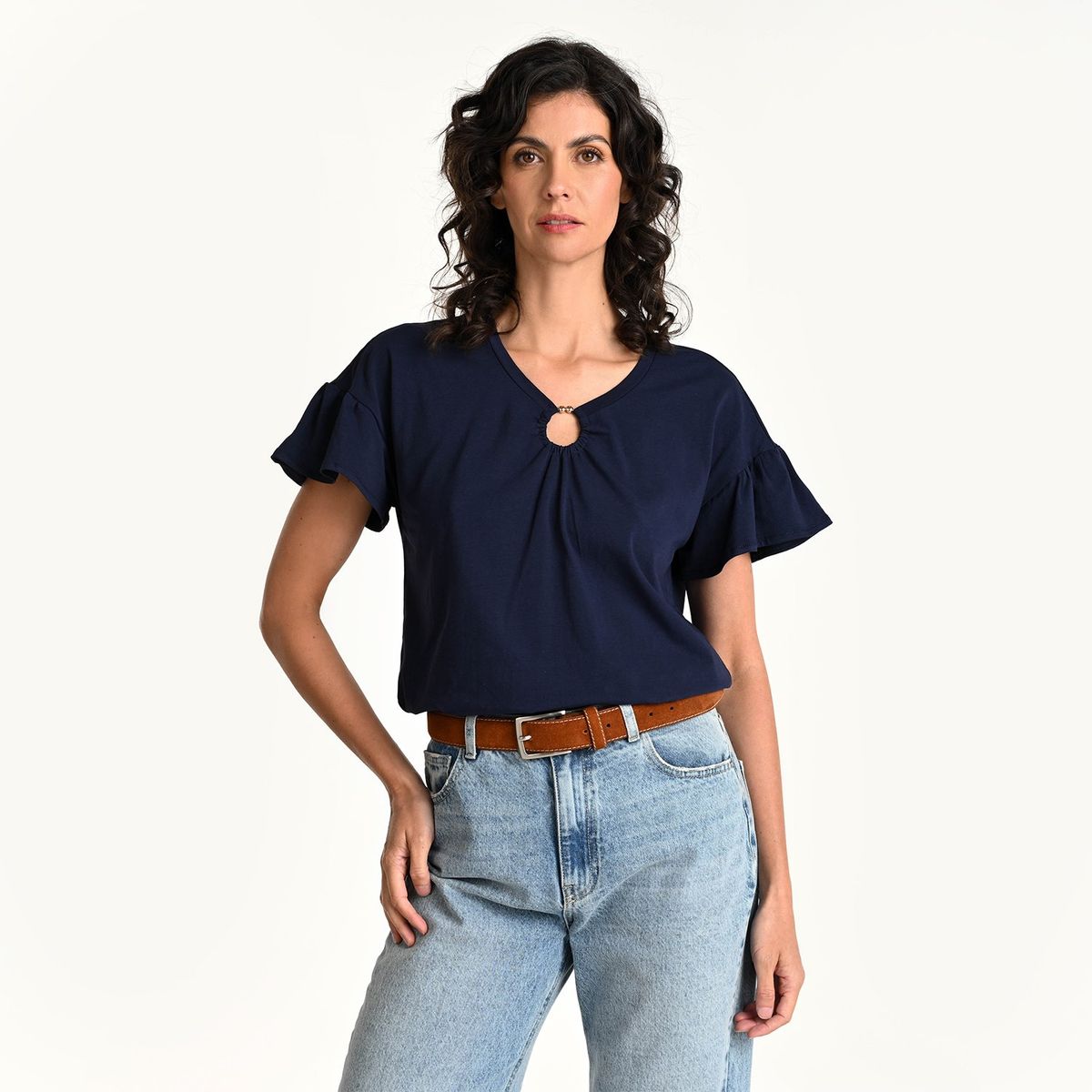 SOUTHLAND - Blusa Mujer Manga corta de Algodón Southland