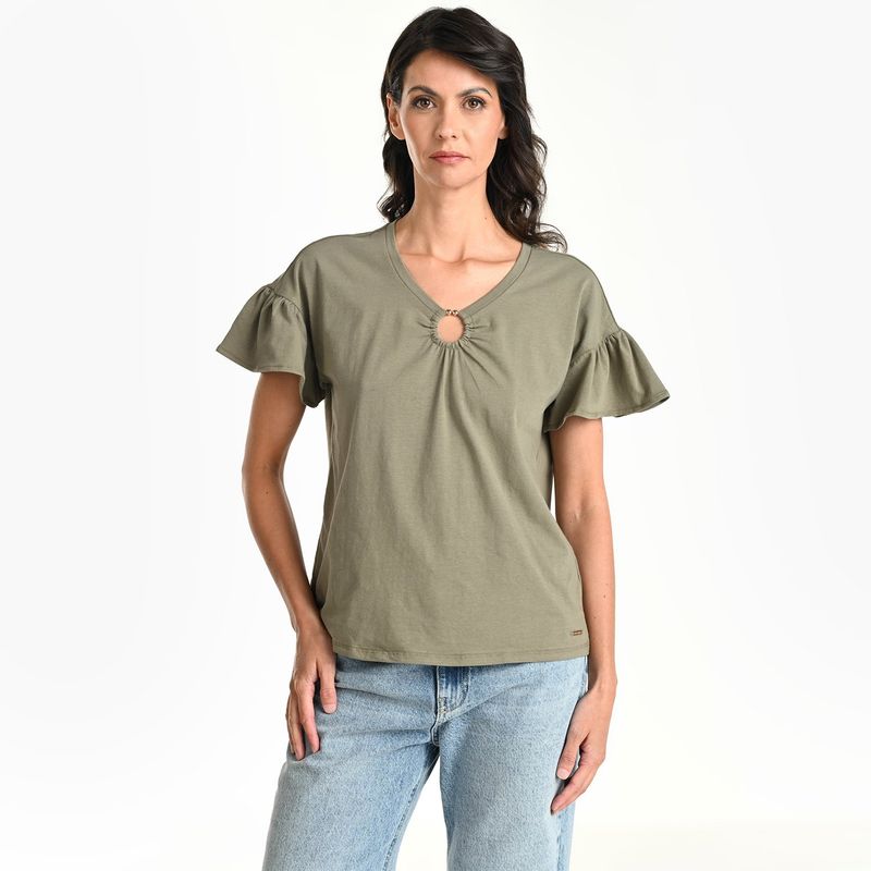 SOUTHLAND - Blusa Mujer Manga corta de Algodón Southland