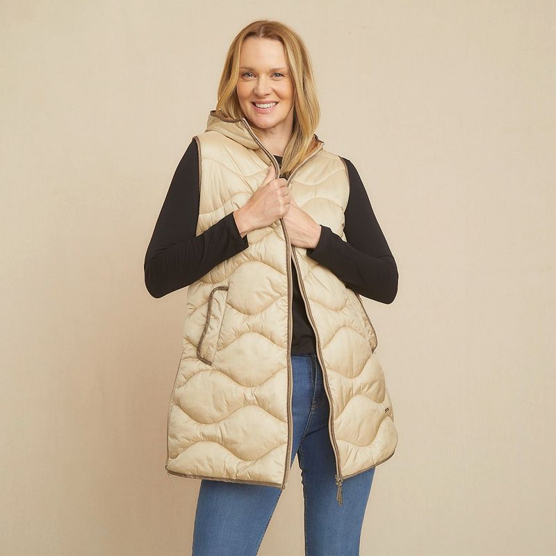 SOUTHLAND - Chaleco Mujer Acolchado Con capota Southland