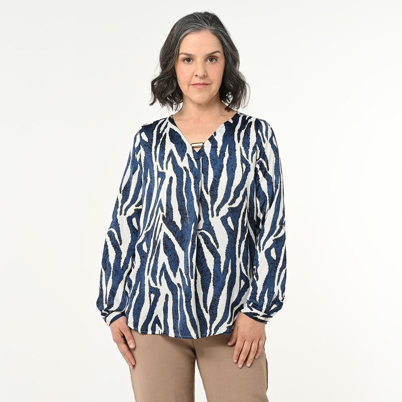 SOUTHLAND - Blusa Mujer Manga larga Satín Southland