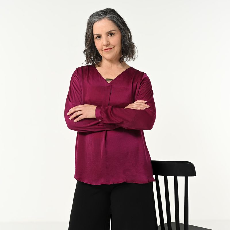SOUTHLAND - Blusa Mujer Manga larga Satín Southland