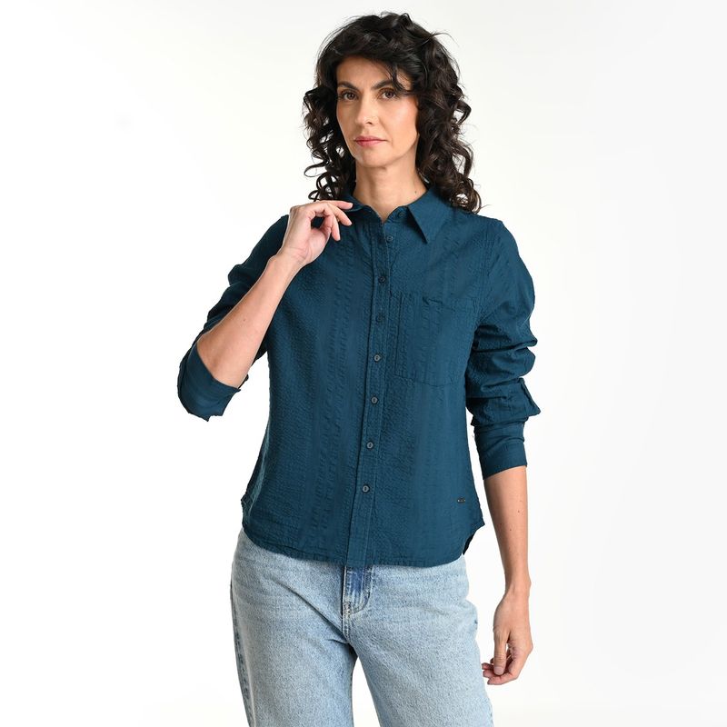 NEWPORT - Camisa Mujer Manga larga de Algodón Newport