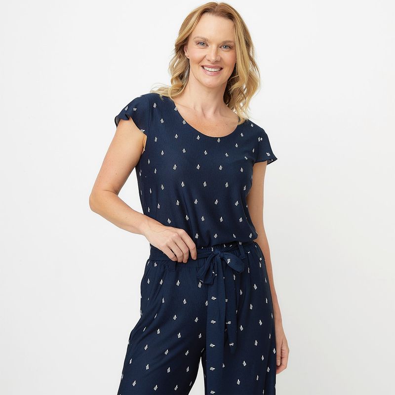 NEWPORT - Blusa Mujer con Estampado Manga corta Newport