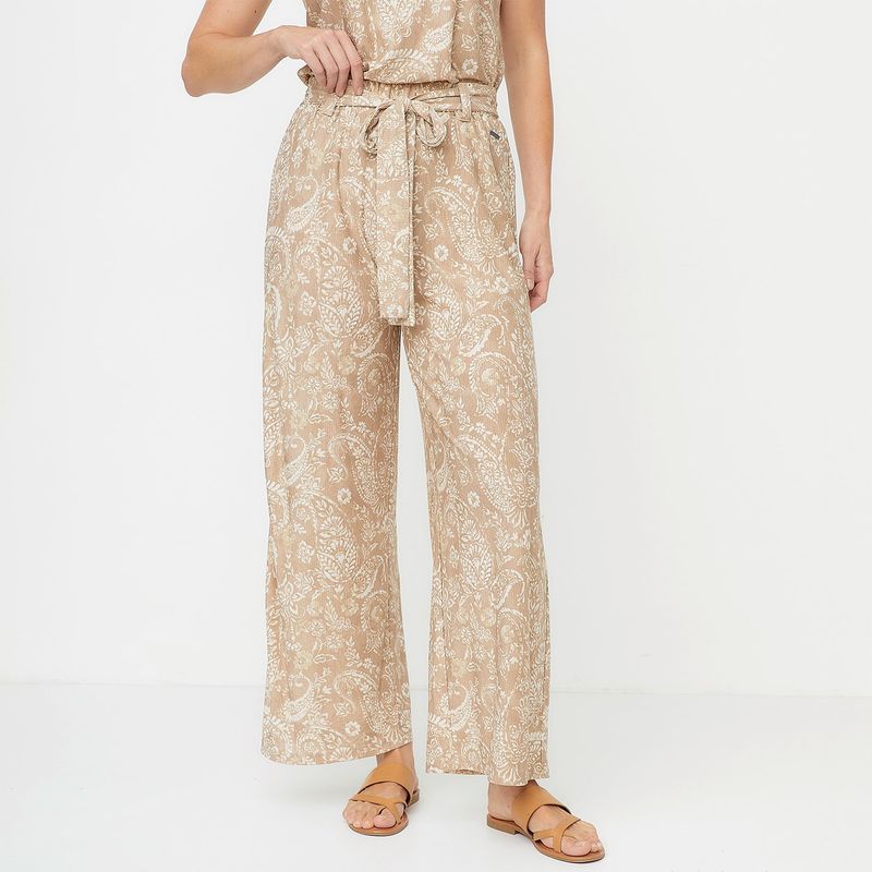 NEWPORT - Pantalón Palazzo Mujer con Estampado Newport