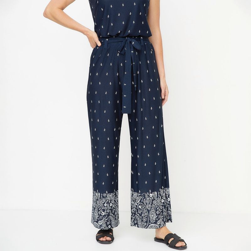 NEWPORT - Pantalón Palazzo Mujer con Estampado Newport