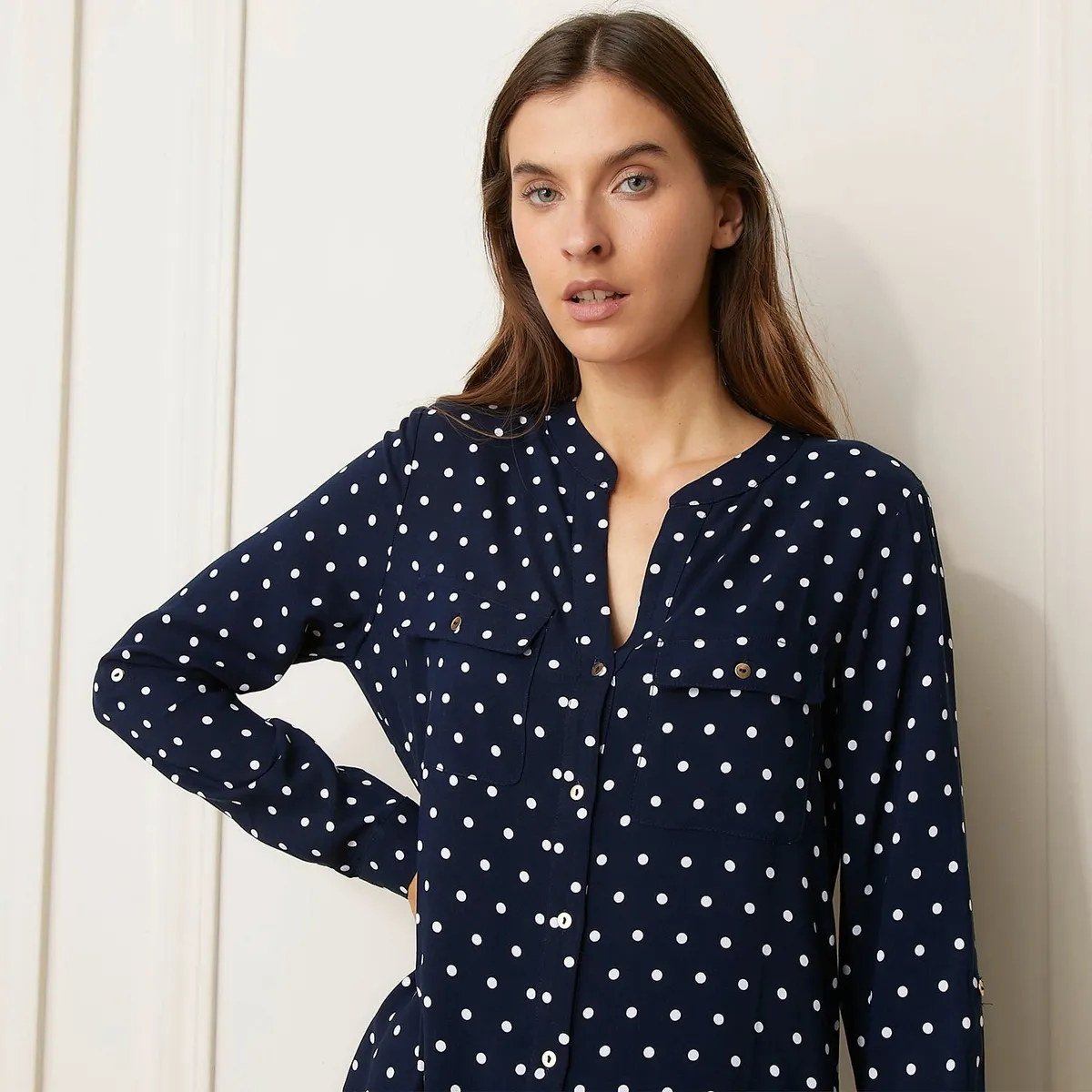 BASEMENT - Camisa Mujer Estampado Manga larga Basement