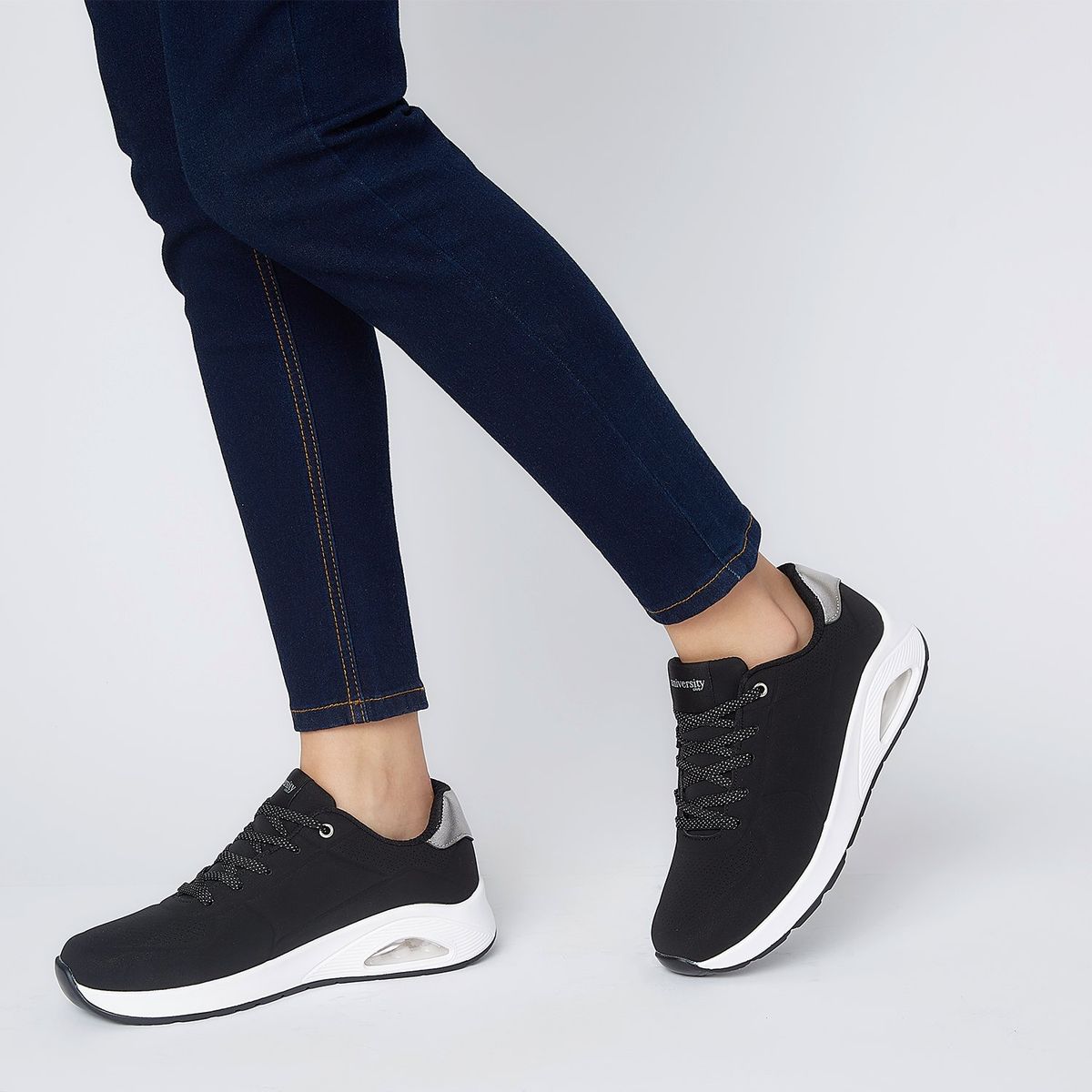 UNIVERSITY CLUB - Tenis University Club Mujer Moda Iguana color Negro 