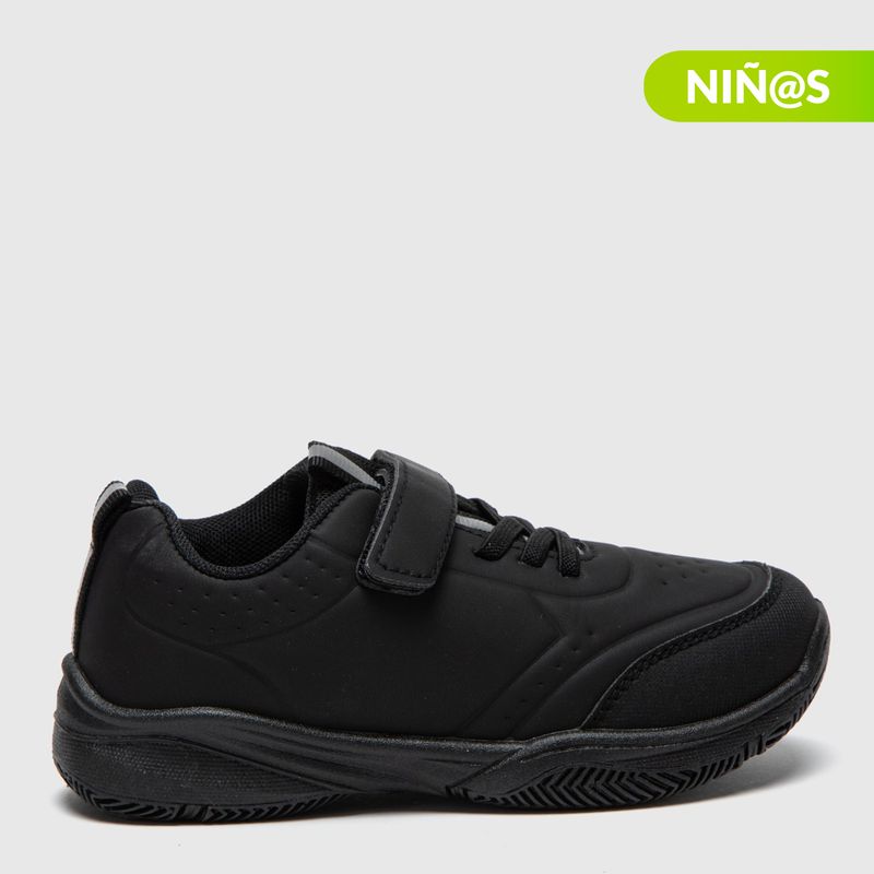 YAMP - Tenis Escolares Negros Yamp Unisex niño con Velcro