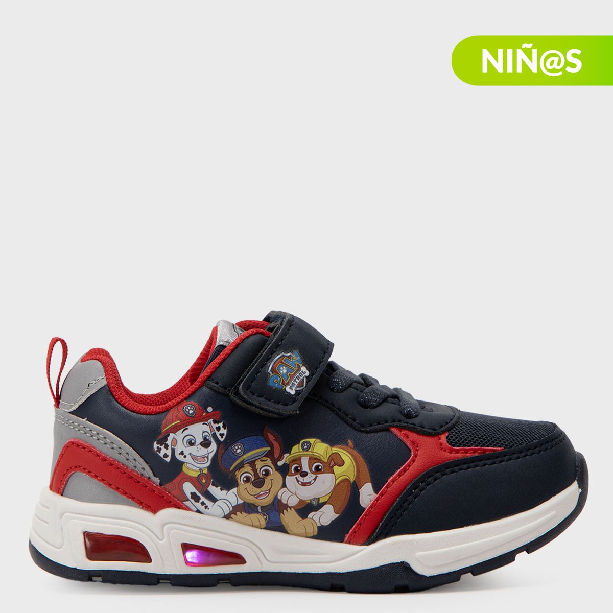 PAW PATROL - Tenis con luces Paw Patrol Niño con Velcro