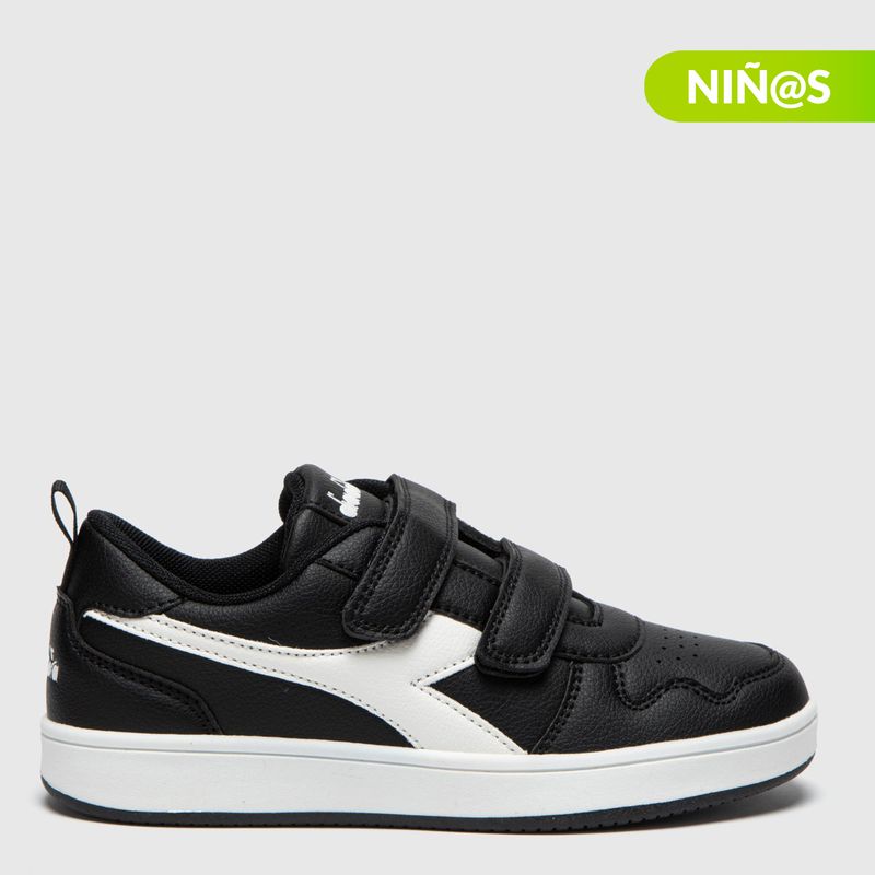 DIADORA - Tenis moda Diadora Crego K Niño con Velcro color Negro