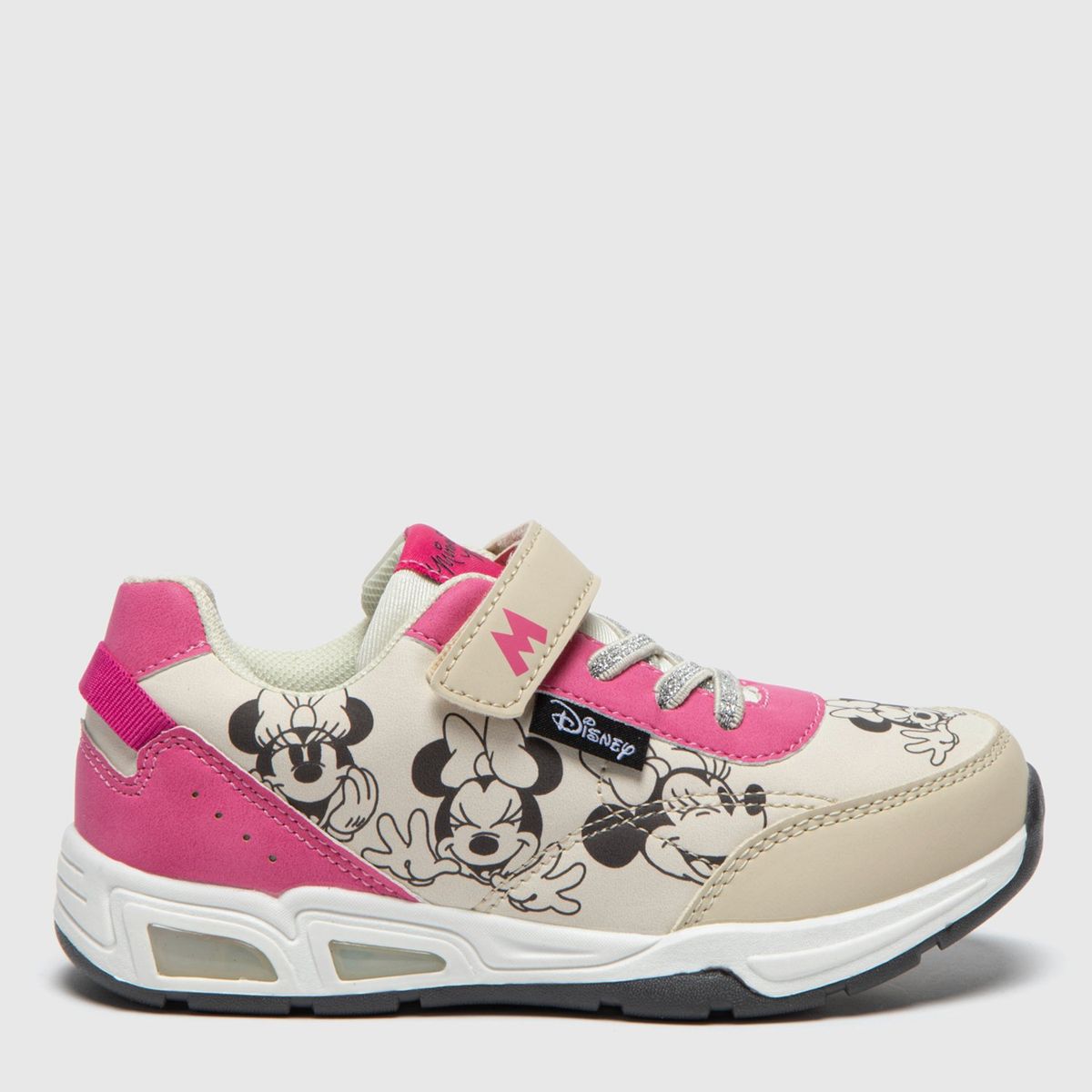 DISNEY - Tenis con luces Minnie Mouse Disney Niña con Velcro