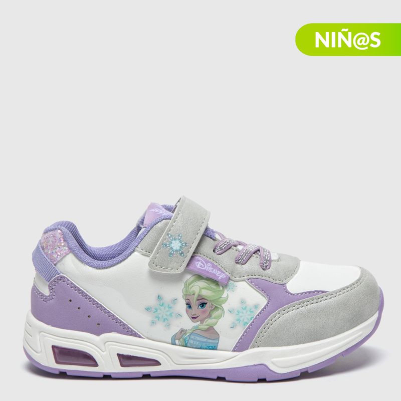 DISNEY - Tenis con luces Frozen Disney Niña con Velcro
