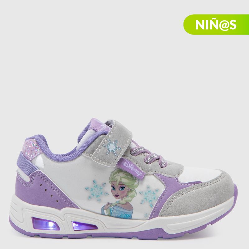 DISNEY - Tenis con luces Frozen Disney Niña con Velcro