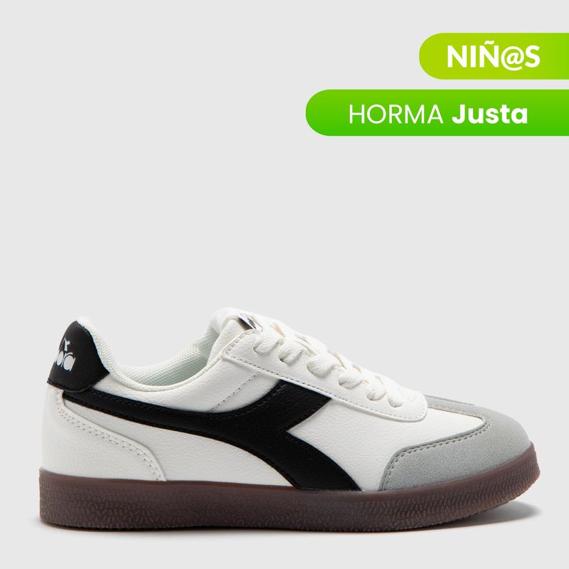 DIADORA - Tenis moda Diadora Bamtelon J Niño Blancos Horma Justa 