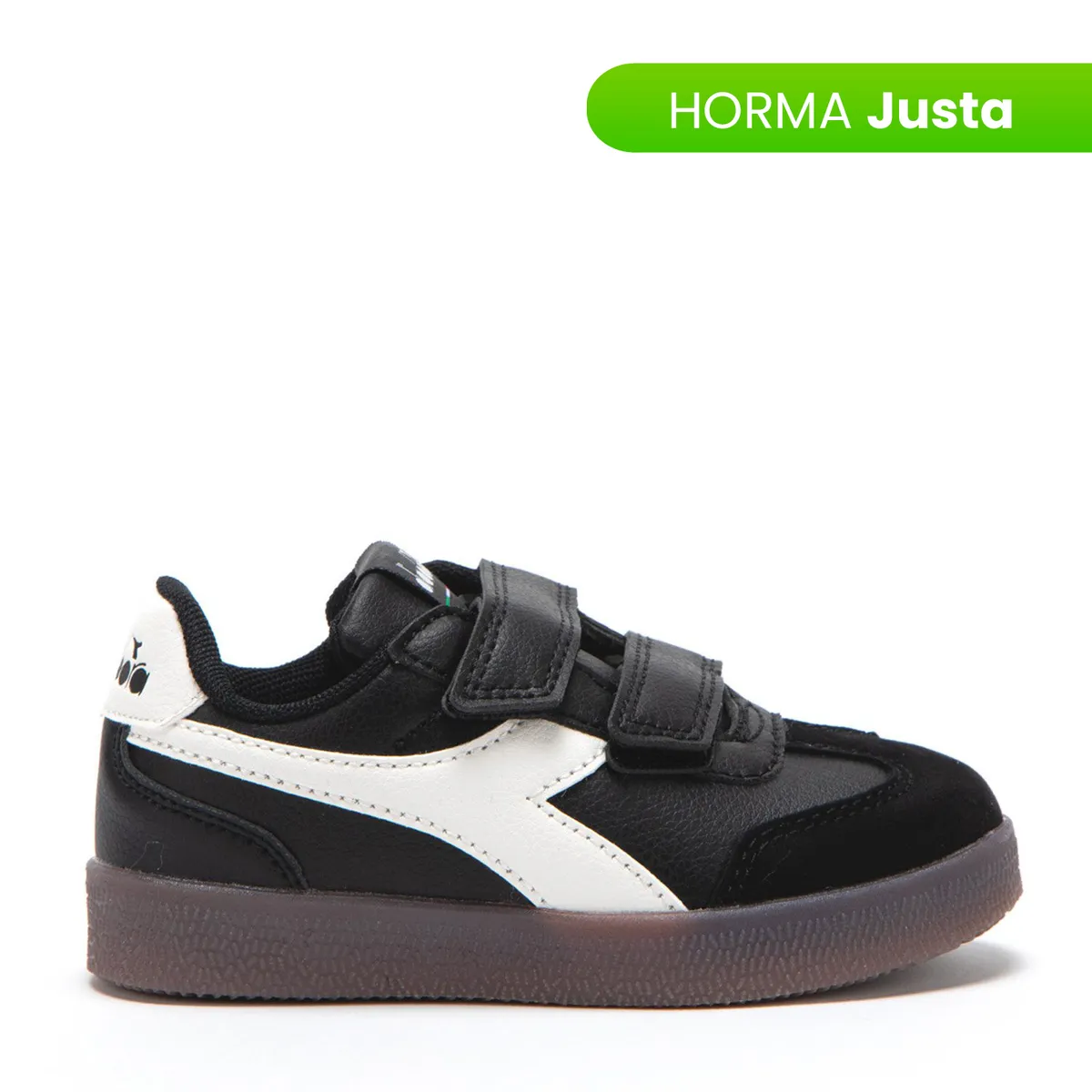 DIADORA - Tenis moda Diadora Bamtelon I Niño con Velcro Negros Horma Justa