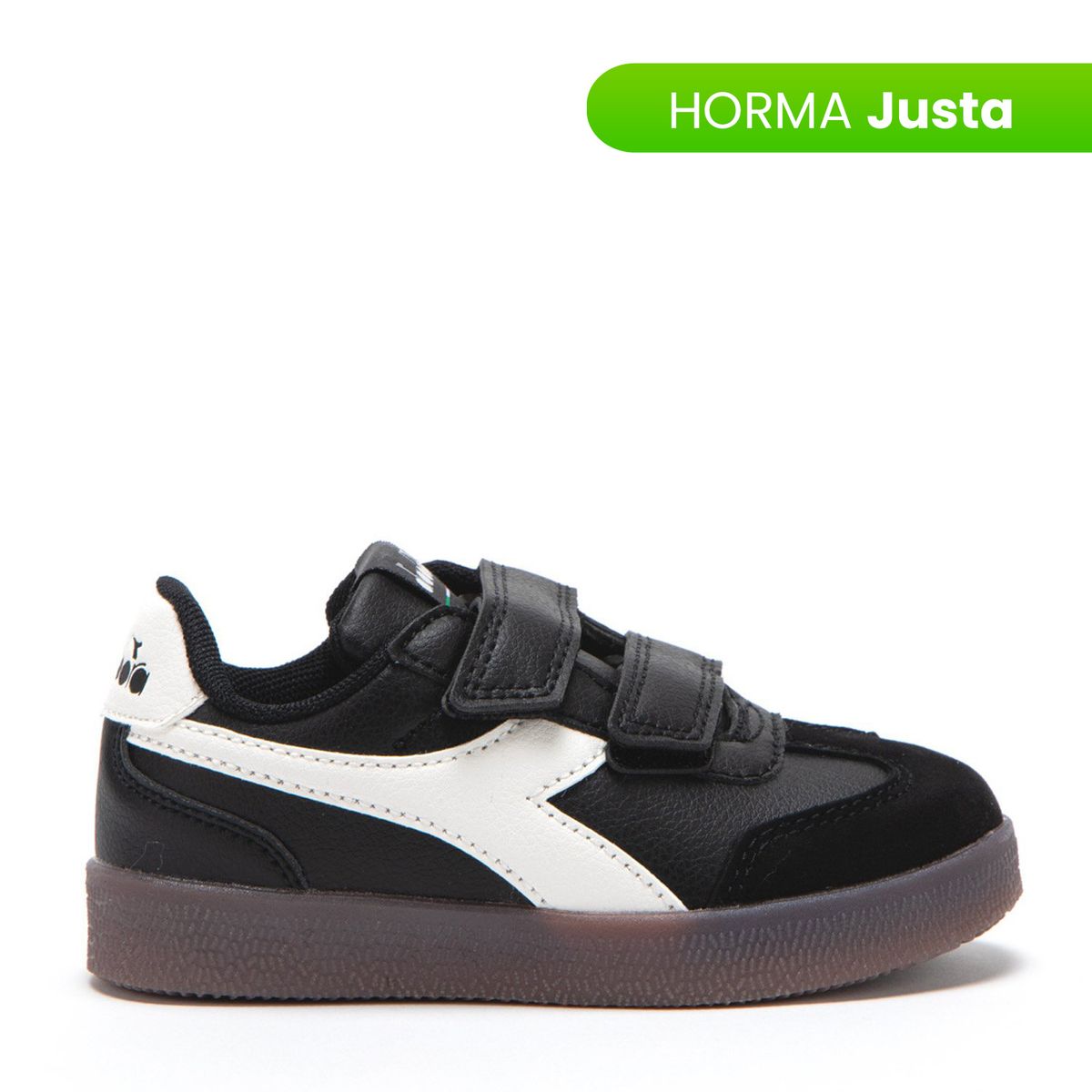 DIADORA - Tenis moda Diadora Bamtelon I Niño con Velcro Negros Horma Justa