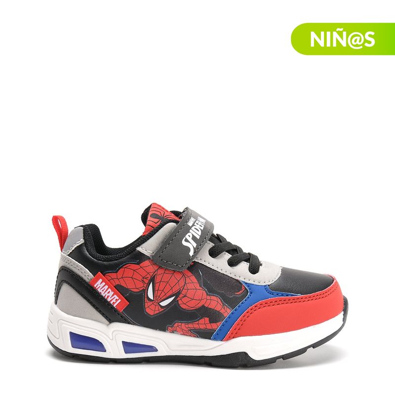 MARVEL - Tenis con luces Spider-Man Marvel Niño con Velcro