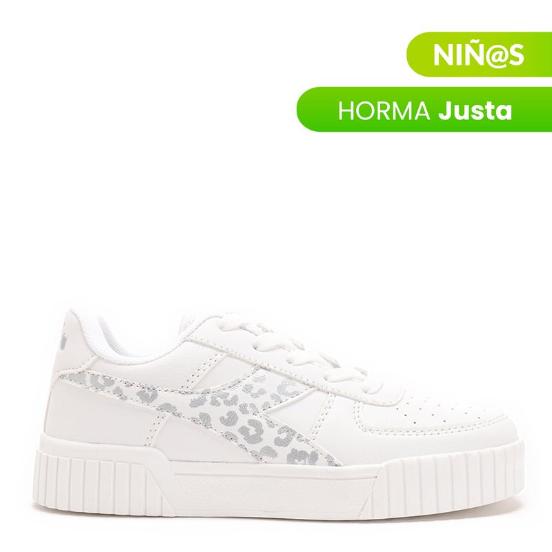 DIADORA - Tenis moda Diadora Bampu K Niña Blancos Horma Justa 