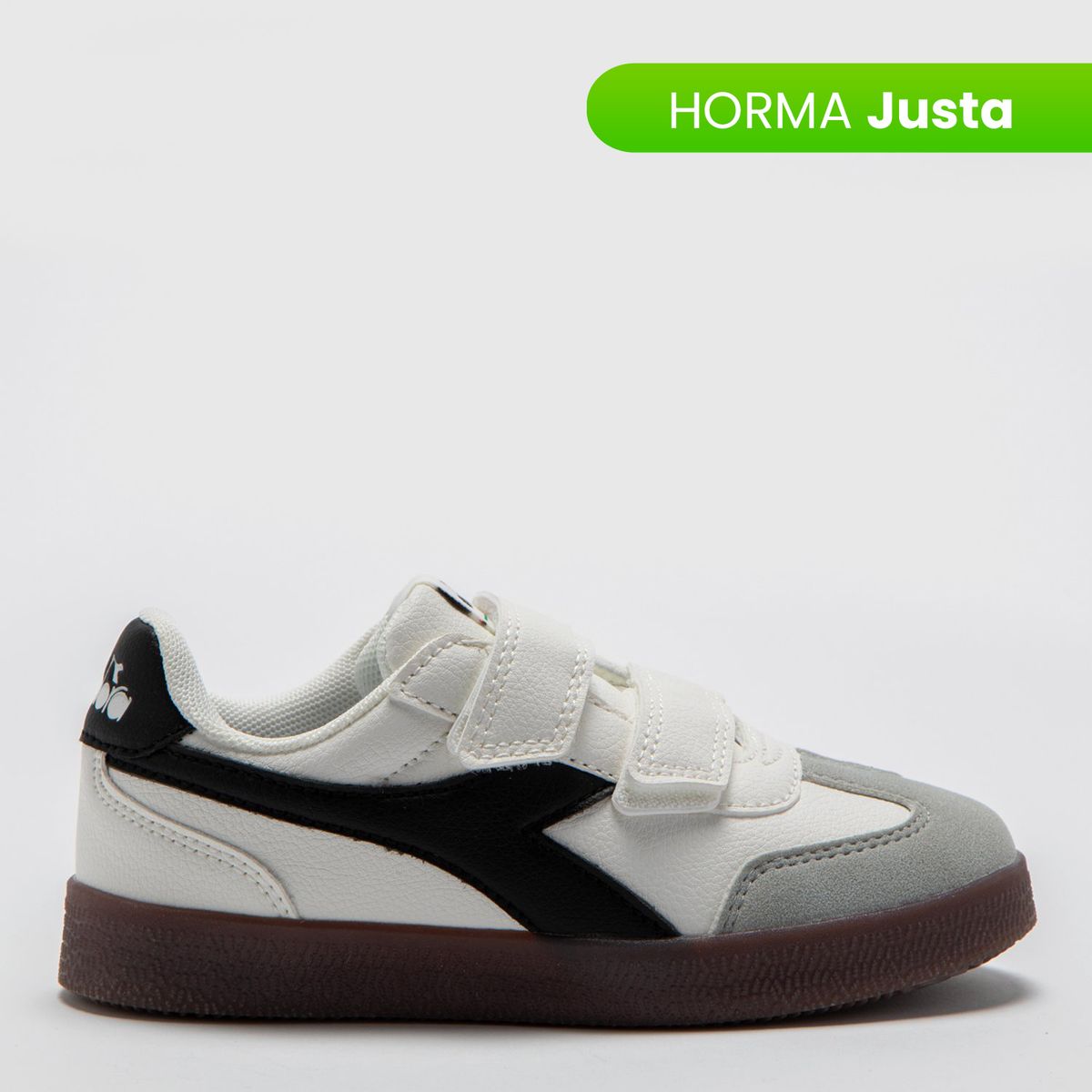 DIADORA - Tenis moda Diadora Bamtelon K Niño con Velcro Blancos Horma Justa 