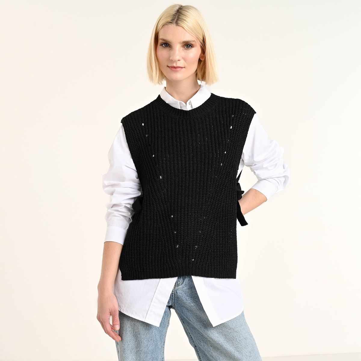 BASEMENT - Chaleco Mujer Tejido Basement