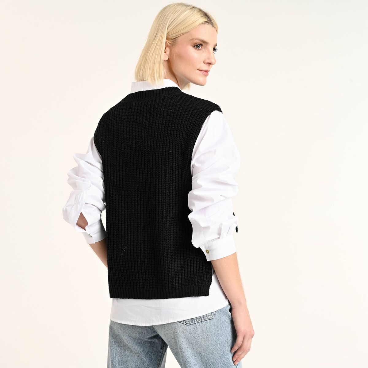 BASEMENT - Chaleco Mujer Tejido Basement
