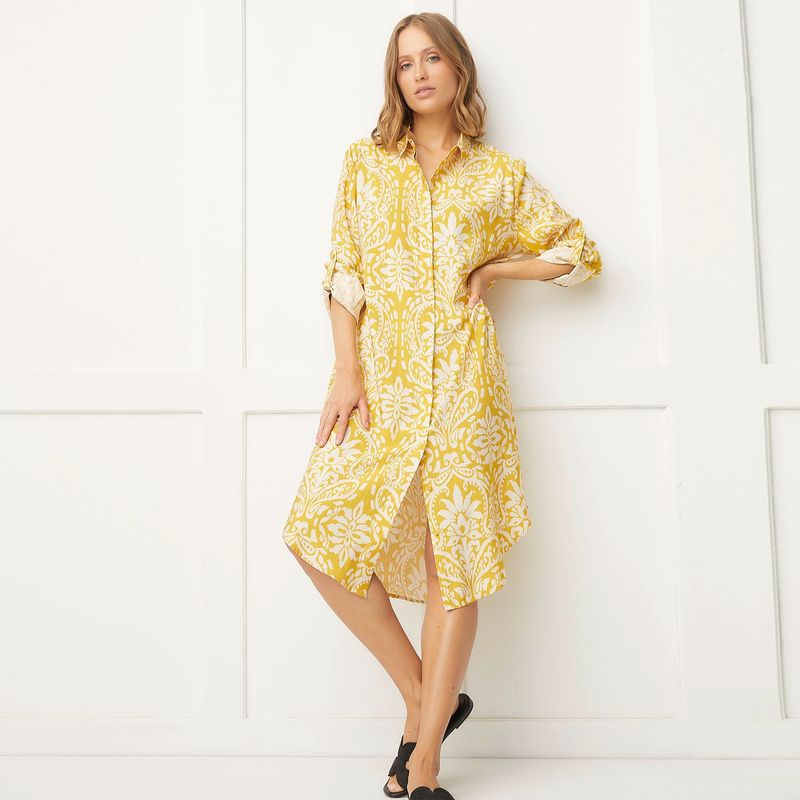 BASEMENT - Vestido Mujer Medio con Estampado Basement