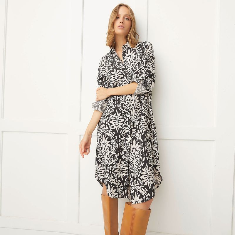 BASEMENT - Vestido Mujer Medio con Estampado Basement