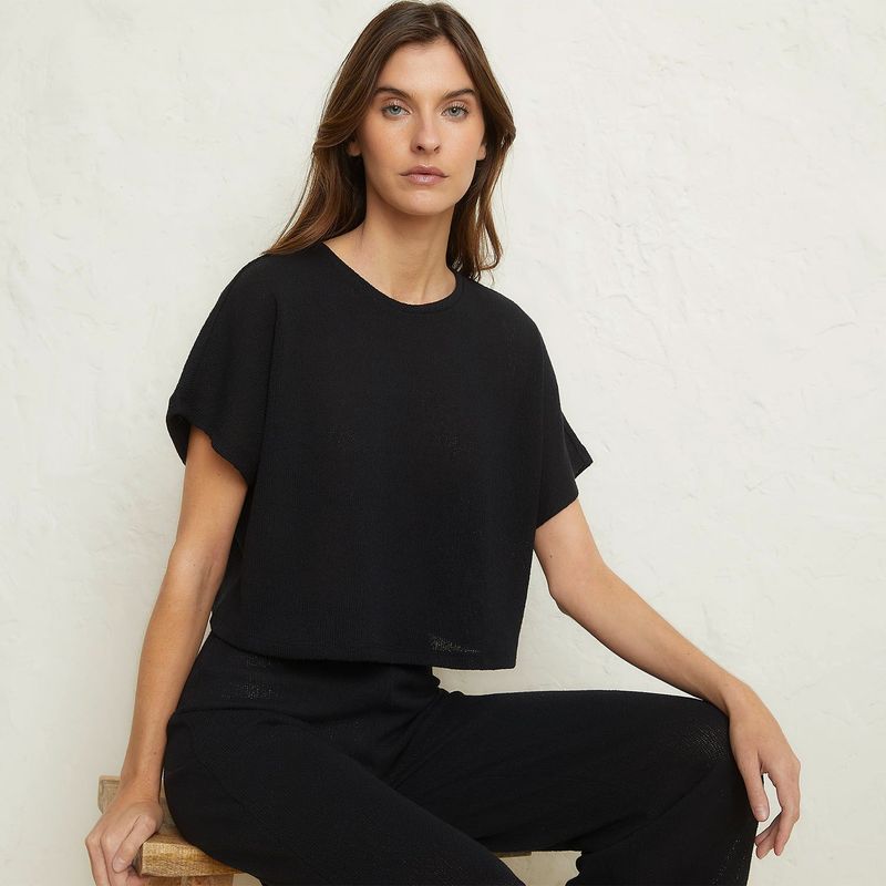 BASEMENT - Blusa Mujer Manga corta de Algodón Basement