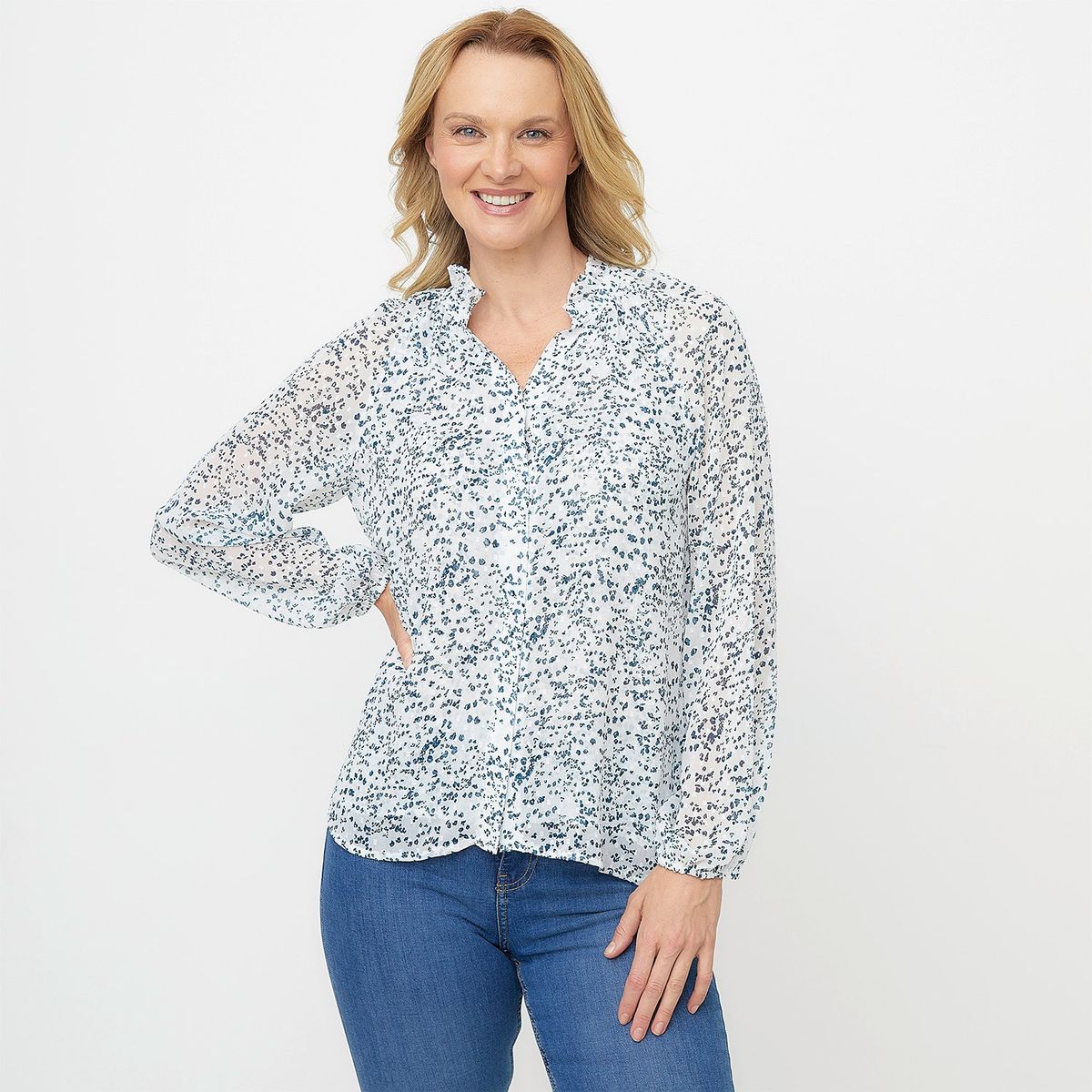 NEWPORT - Blusa Mujer con Estampado Manga larga Newport