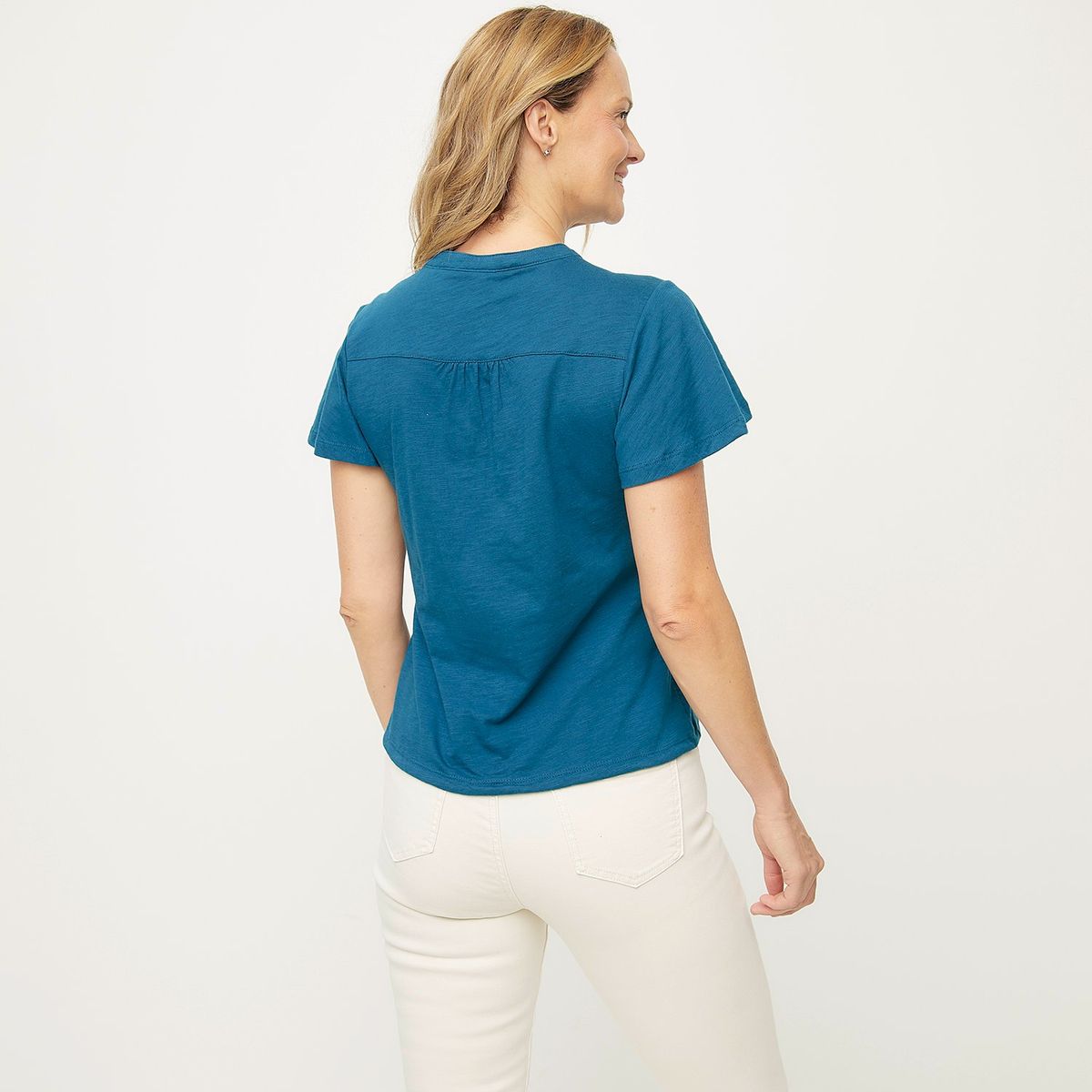 NEWPORT - Blusa Mujer con Bordado Manga corta de Algodón Newport