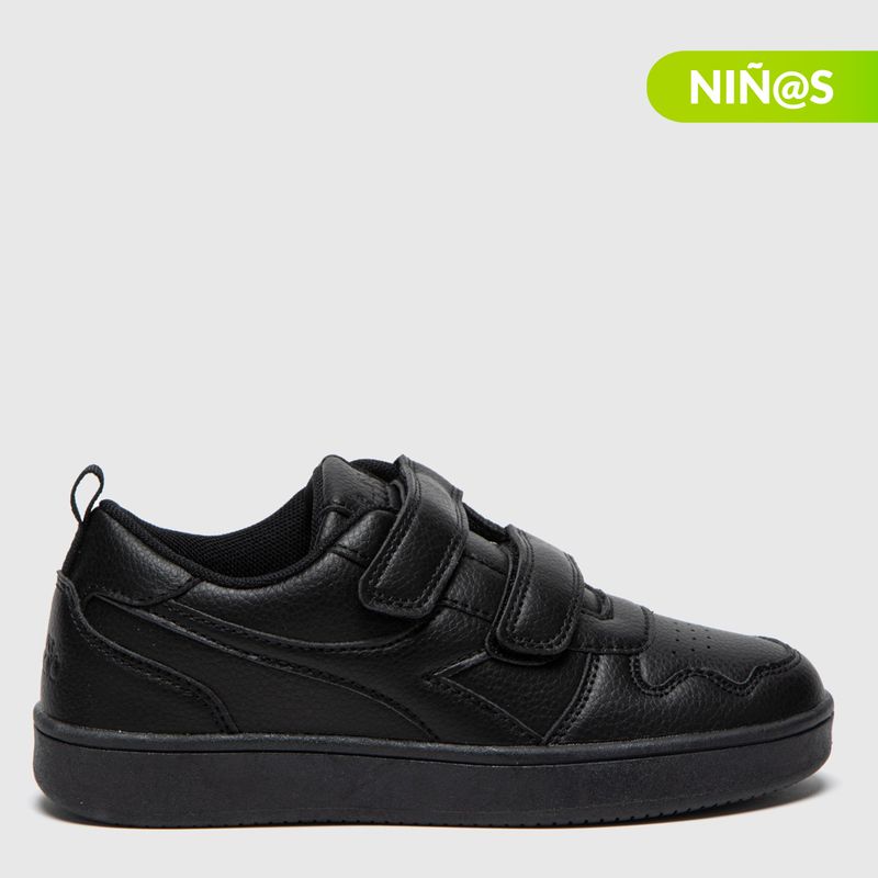 DIADORA - Tenis moda Diadora Crego K Niño con Velcro color Negro