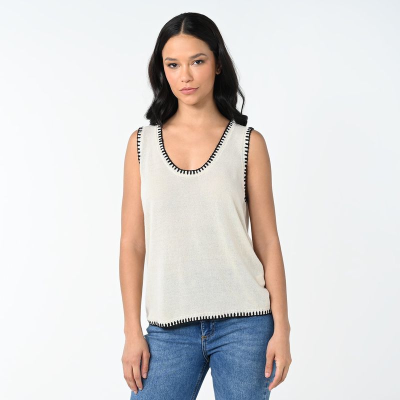 UNIVERSITY CLUB - Blusa Mujer con Bordado Sin mangas University Club