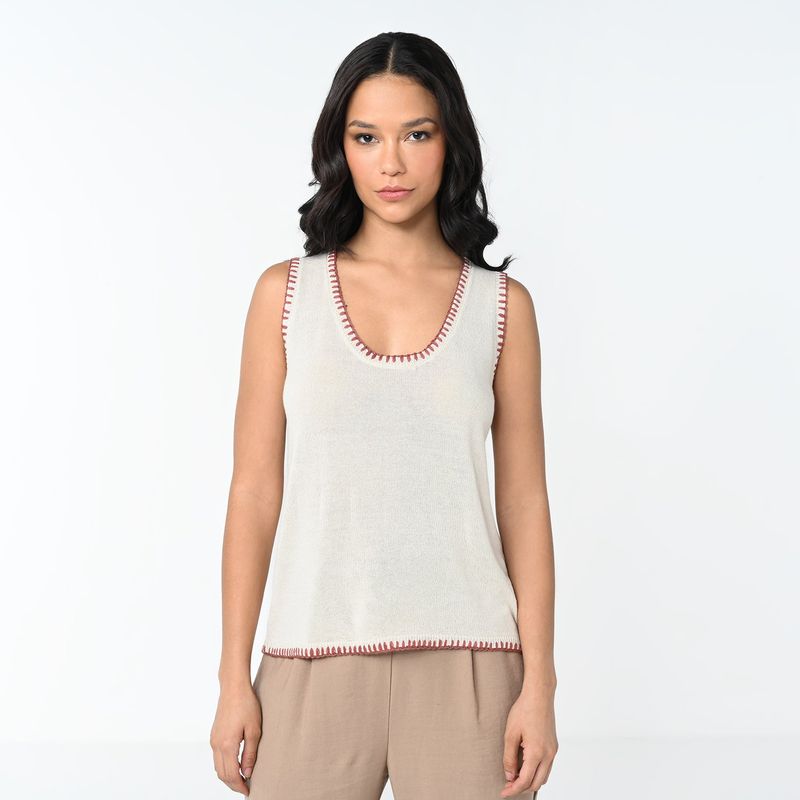 UNIVERSITY CLUB - Blusa Mujer con Bordado Sin mangas University Club