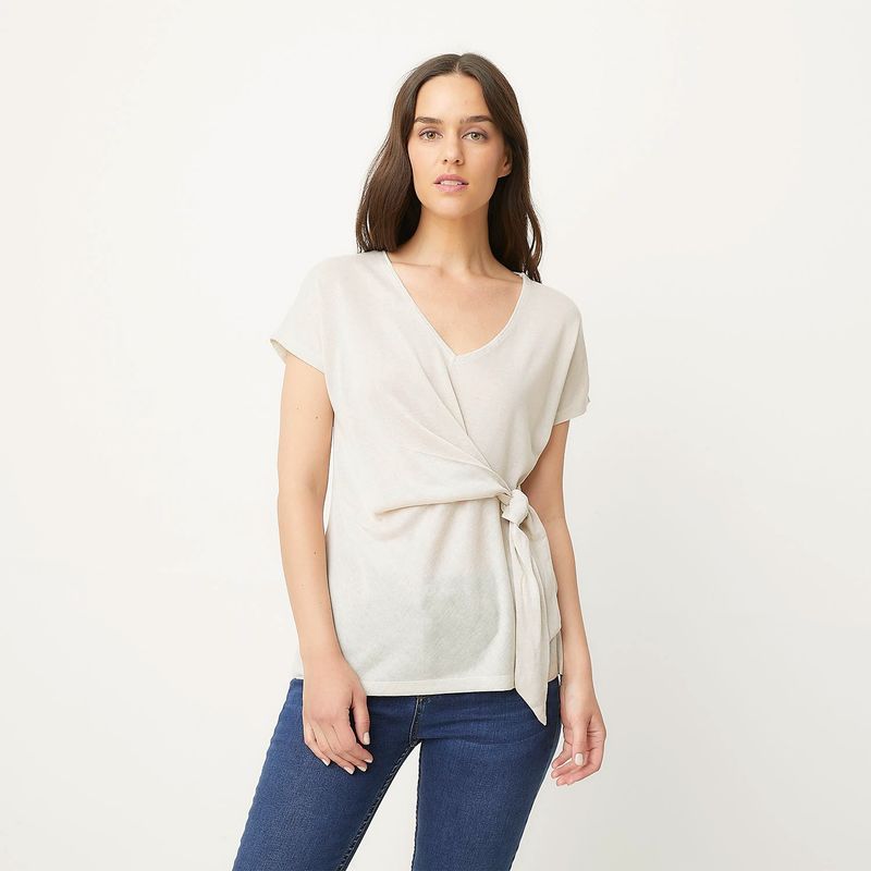 UNIVERSITY CLUB - Blusa Mujer Anudada Manga corta University Club