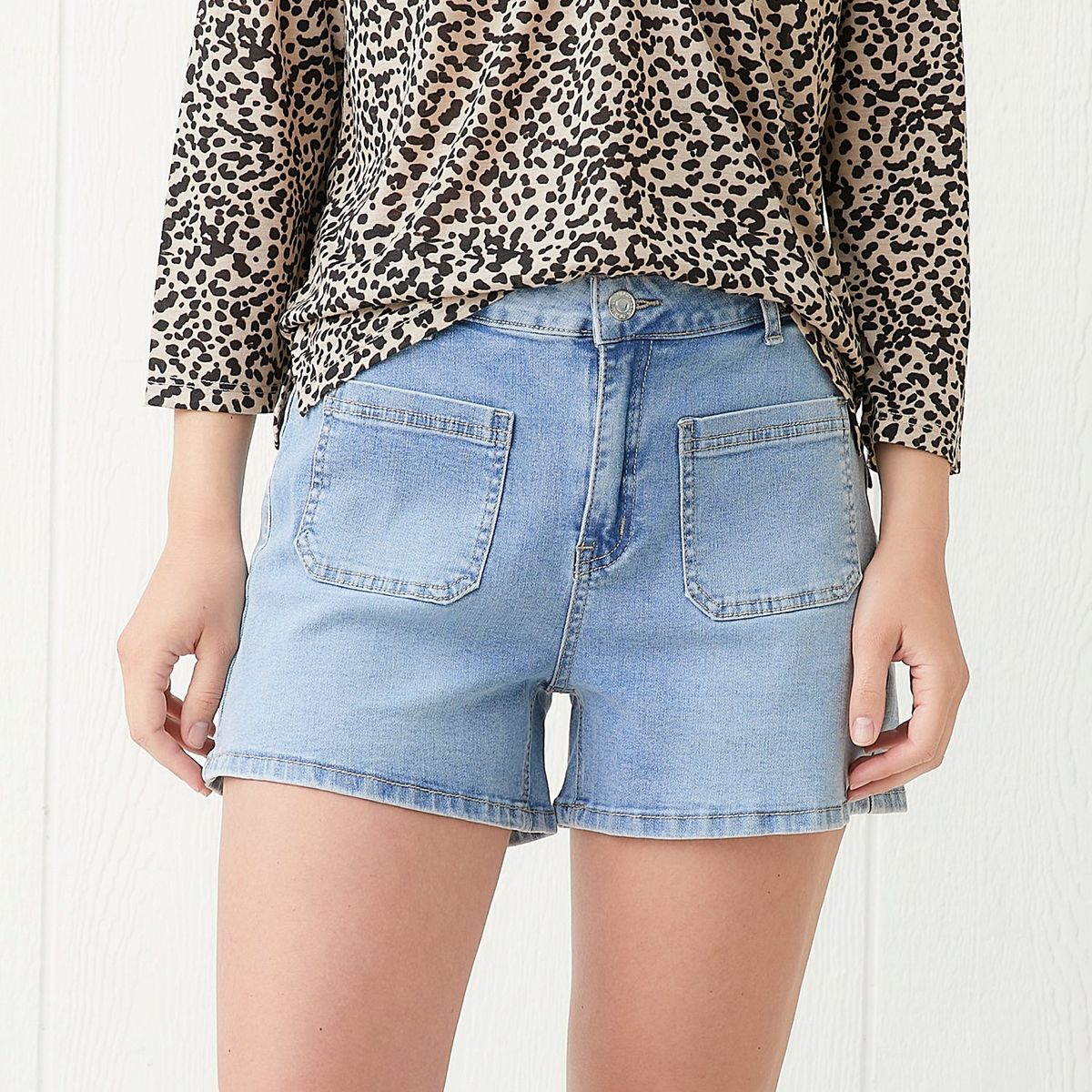 UNIVERSITY CLUB - Short de jean Mujer Tiro alto de Algodón University Club