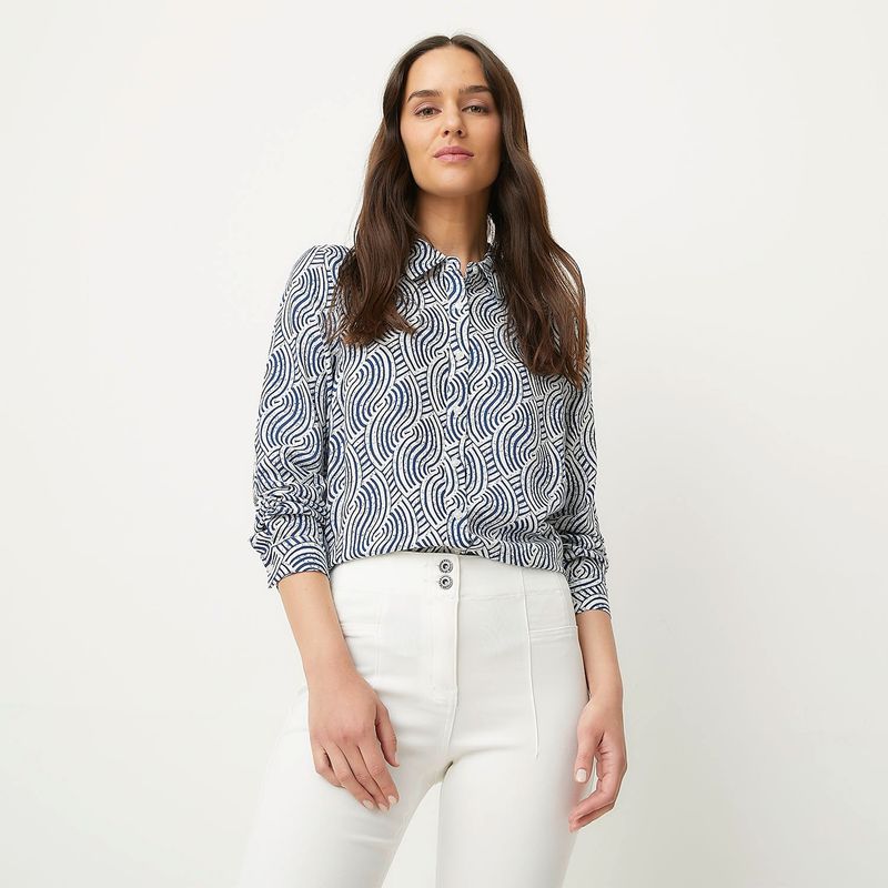 UNIVERSITY CLUB - Camisa Mujer con Estampado Manga larga University Club