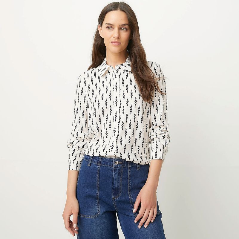 UNIVERSITY CLUB - Camisa Mujer con Estampado Manga larga University Club