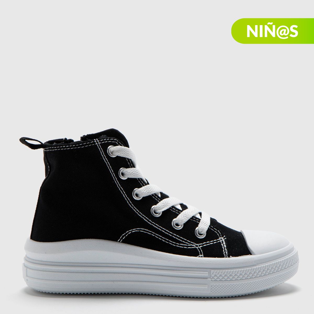 ELV - Tenis moda Elv Sp Canvihi J Niña color Negro