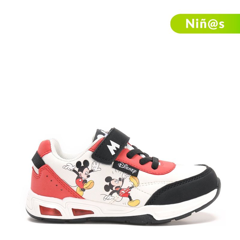 DISNEY - Tenis con luces Mickey Mouse Disney Niño con Velcro
